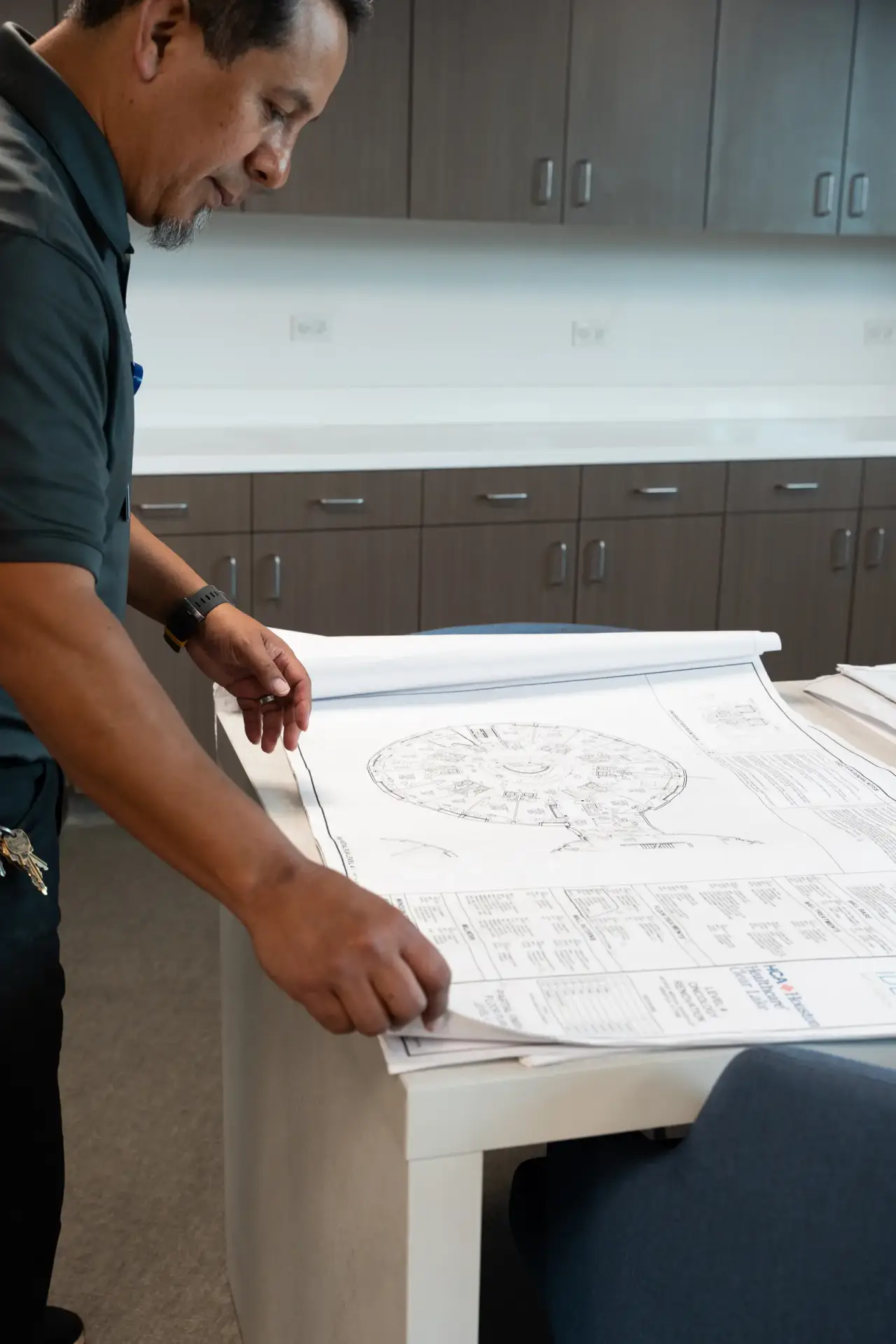 Urban Constructors project professional reviewing construction plans